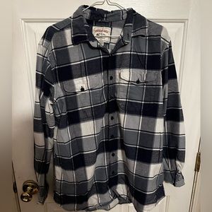 American Eagle blue flannel.